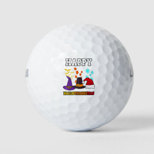 Happy Hallothanksmas Halloween Thanksgiving Christ Golf Balls