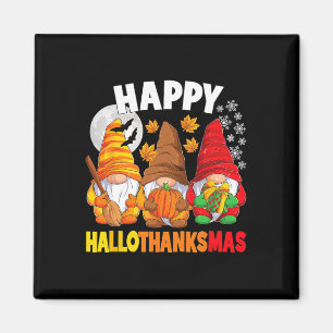 Happy HalloThanksMas Halloween Thanksgiving Christ Magnet