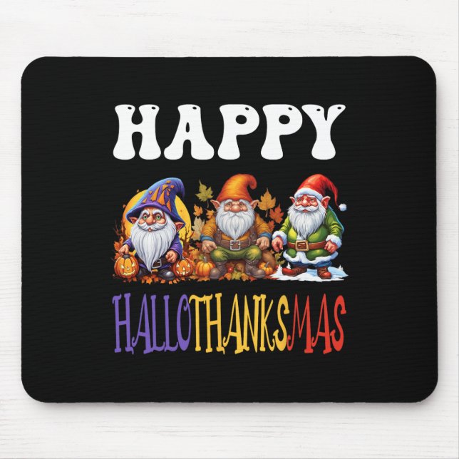 Happy Hallothanksmas Halloween Thanksgiving Christ Mouse Pad (Front)