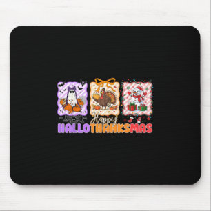 Happy Hallothanksmas Halloween Thanksgiving Christ Mouse Pad