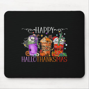 Happy Hallothanksmas Halloween Thanksgiving Christ Mouse Pad