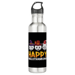 Happy Hallothanksmas Halloween Thanksgiving Merry 710 Ml Water Bottle