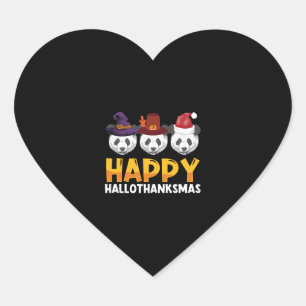 Happy Hallothanksmas Halloween Thanksgiving Merry Heart Sticker