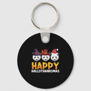 Happy Hallothanksmas Halloween Thanksgiving Merry Key Ring