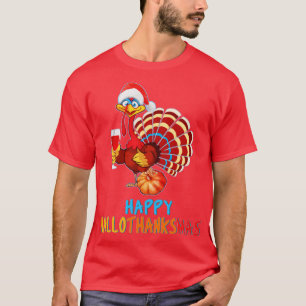 Happy Hallothanksmas Halloween Thanksgiving Xmas T-Shirt