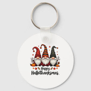 Happy Hallothanksmas Halloween Xmas Gnomes Key Ring