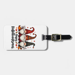Happy Hallothanksmas Halloween Xmas Gnomes  Luggage Tag