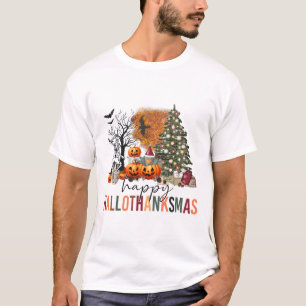 Happy Hallothanksmas Happy Halloween Thanksgiving  T-Shirt