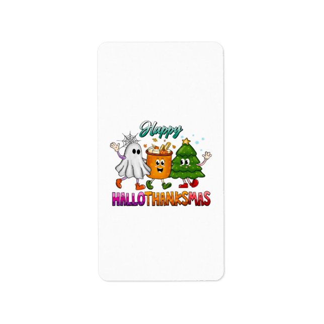 Happy Hallothanksmas Label (Front)