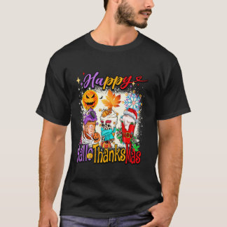 Happy Hallothanksmas Latte Halloween Thanksgiving  T-Shirt