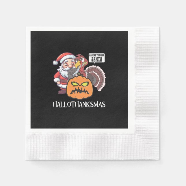 Happy Hallothanksmas Napkin (Front)
