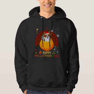Happy Hallothanksmas Papillon Dog Halloween Xmas Hoodie