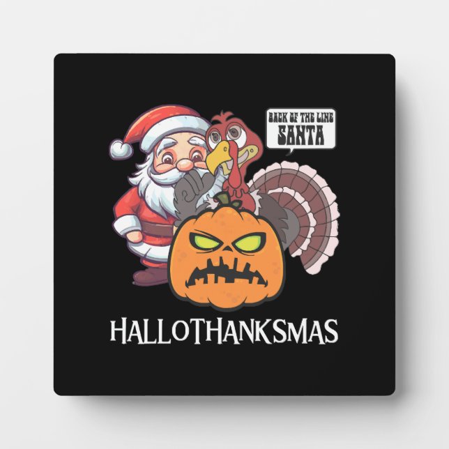 Happy Hallothanksmas Plaque (Front)