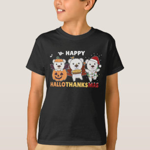Happy Hallothanksma's Polar Bear Christmas Polar T-Shirt