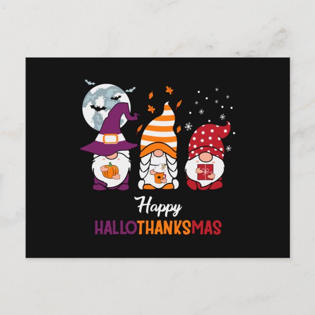 Happy Hallothanksmas Postcard (Front)