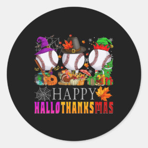 Happy Hallothanksmas Sell Halloween Thanksgiving X Classic Round Sticker