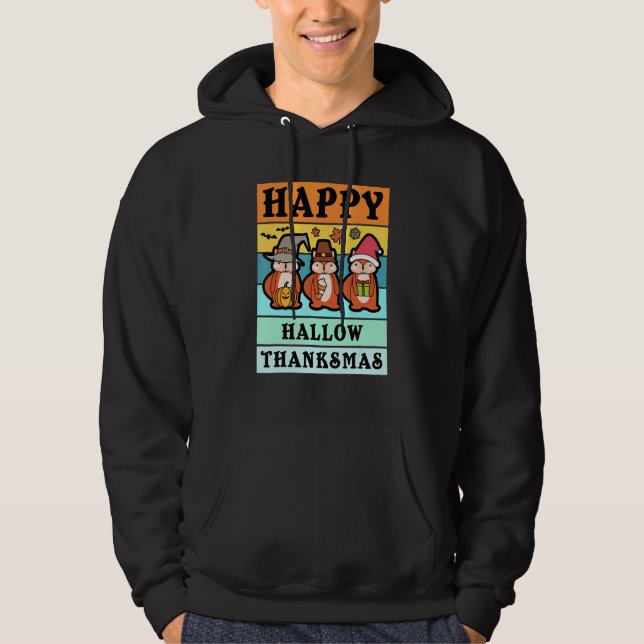 Happy Hallothanksmas Shirt Christmas Squirrel Hall (Front)