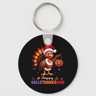 Happy Hallothanksmas Shirt Halloween Thanksgiving  Key Ring