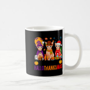 Happy Hallothanksmas Sphynx Cats Halloween Thanksg Coffee Mug