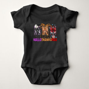 Happy HalloThanksMas Trio Baby Bodysuit