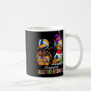 Happy Hallothanksmas Volleyball Halloween Thanksgi Coffee Mug