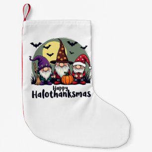Happy Hallothanksmas Xmas Halloween Gnomes  Small Christmas Stocking