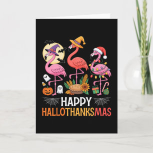 Happy Hallothanksmas Xmas Halloween Thanksgiving F Card