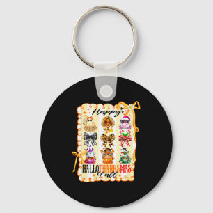 Happy Hallothanksmas Y’all Coquette Bow Halloween  Key Ring