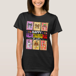Happy Hallothanksmas Y’all Funny Holiday Mashup Co T-Shirt