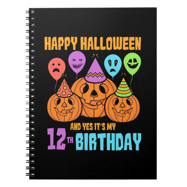 Happy Halloween 12th Birthday Notebook (Front)