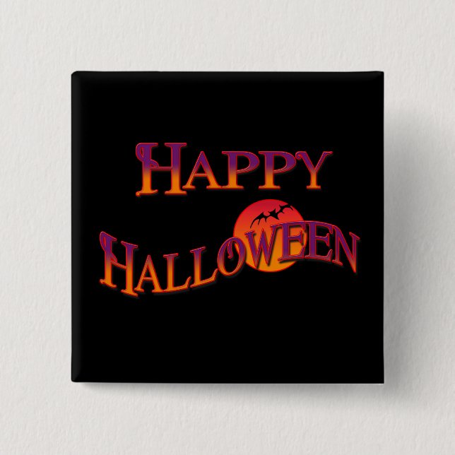 Happy Halloween 15 Cm Square Badge (Front)