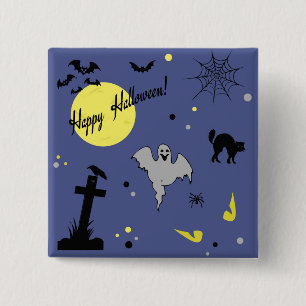 Happy Halloween 15 Cm Square Badge