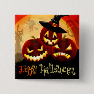 Happy Halloween 15 Cm Square Badge