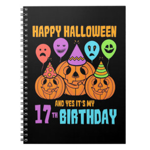 Happy Halloween 17th Birthday Notebook