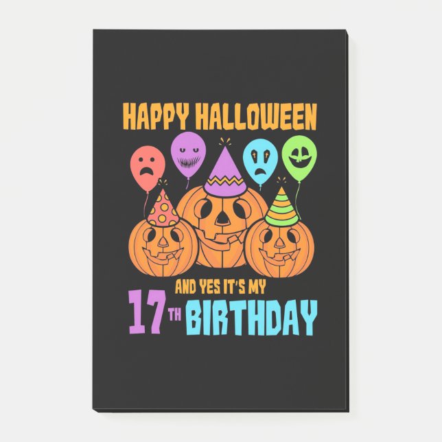 Happy Halloween 17th Birthday Post-it Notes (Front)