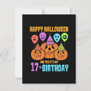 Happy Halloween 17th Birthday Thank You Card