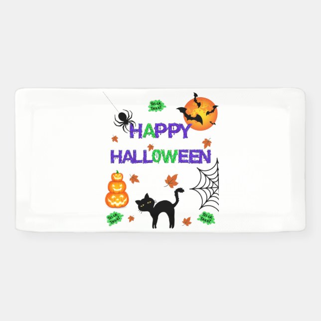 Happy Halloween 2x1 Vinyl Banner (Horizontal)