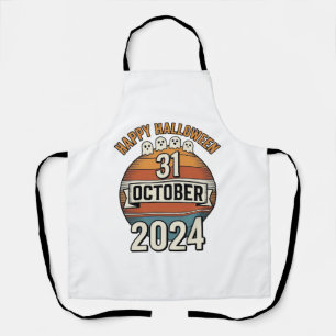 Happy Halloween 31 October Vintage Ghost Design_1 Apron