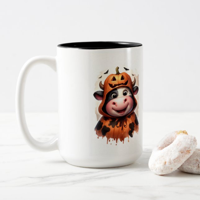 HAPPY HALLOWEEN 31 Two-Tone COFFEE MUG (With Donut)