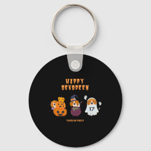 Happy Halloween 3 Patterns Key Ring