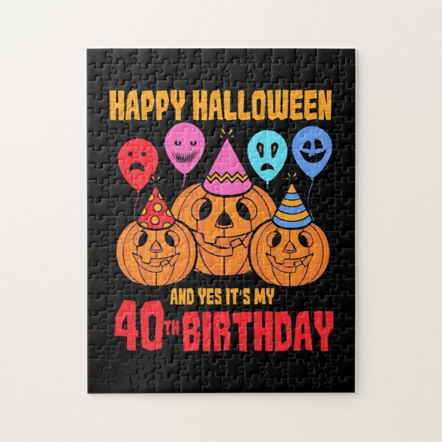 Happy Halloween 40th Birthday Jigsaw Puzzle (Vertical)