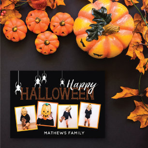 Happy Halloween 4 Photo Spiders Card