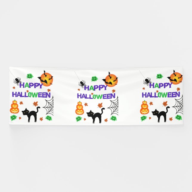 Happy Halloween 4x12 Vinyl Banner (Horizontal)