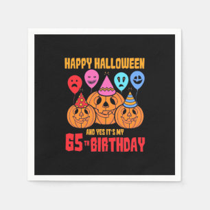 Happy Halloween 65th Birthday Napkin