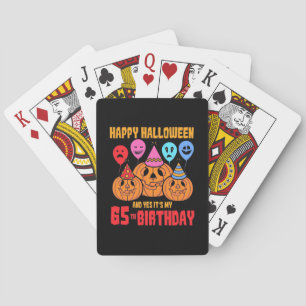Happy Halloween 65th Birthday Playing Cards