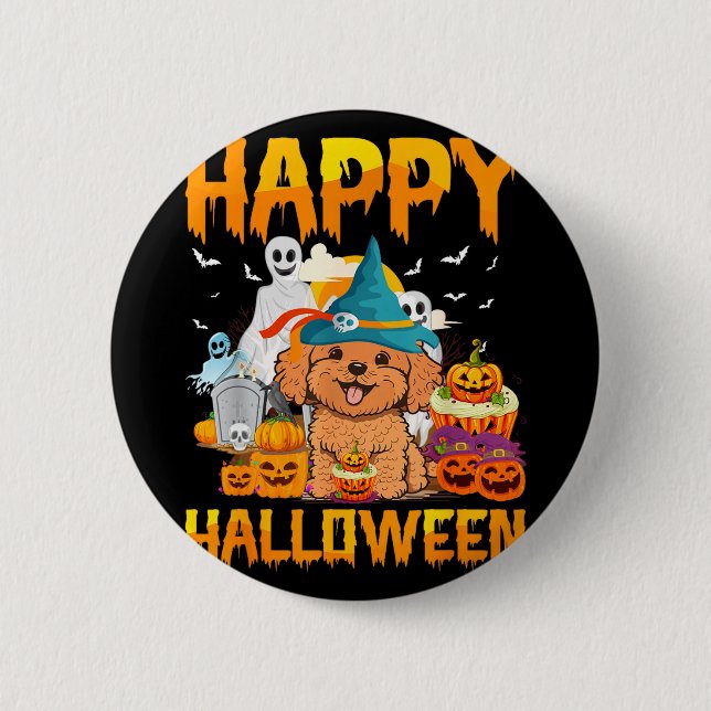 Happy halloween  6 cm round badge (Front)