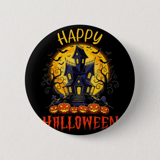 Happy halloween  6 cm round badge (Front)
