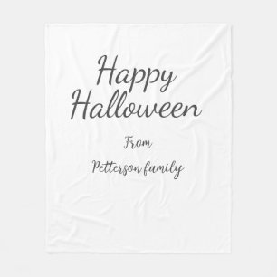 Happy Halloween add family name calligraphy modern Fleece Blanket