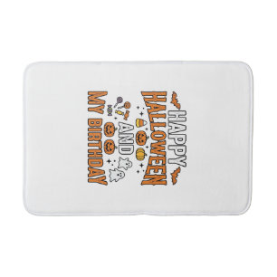 Happy Halloween And My Birthday Vintage Design_1 Bath Mat