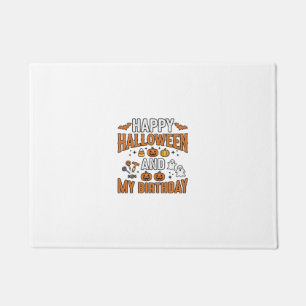 Happy Halloween And My Birthday Vintage Design_1 Doormat